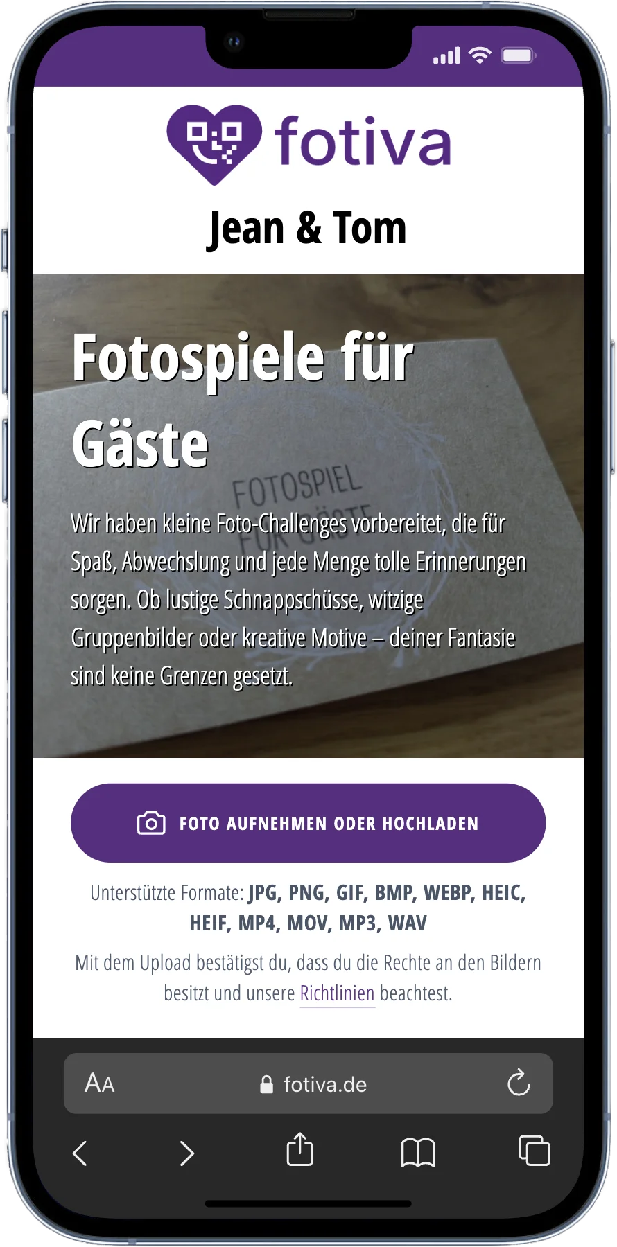 fotiva Upload Beispiel